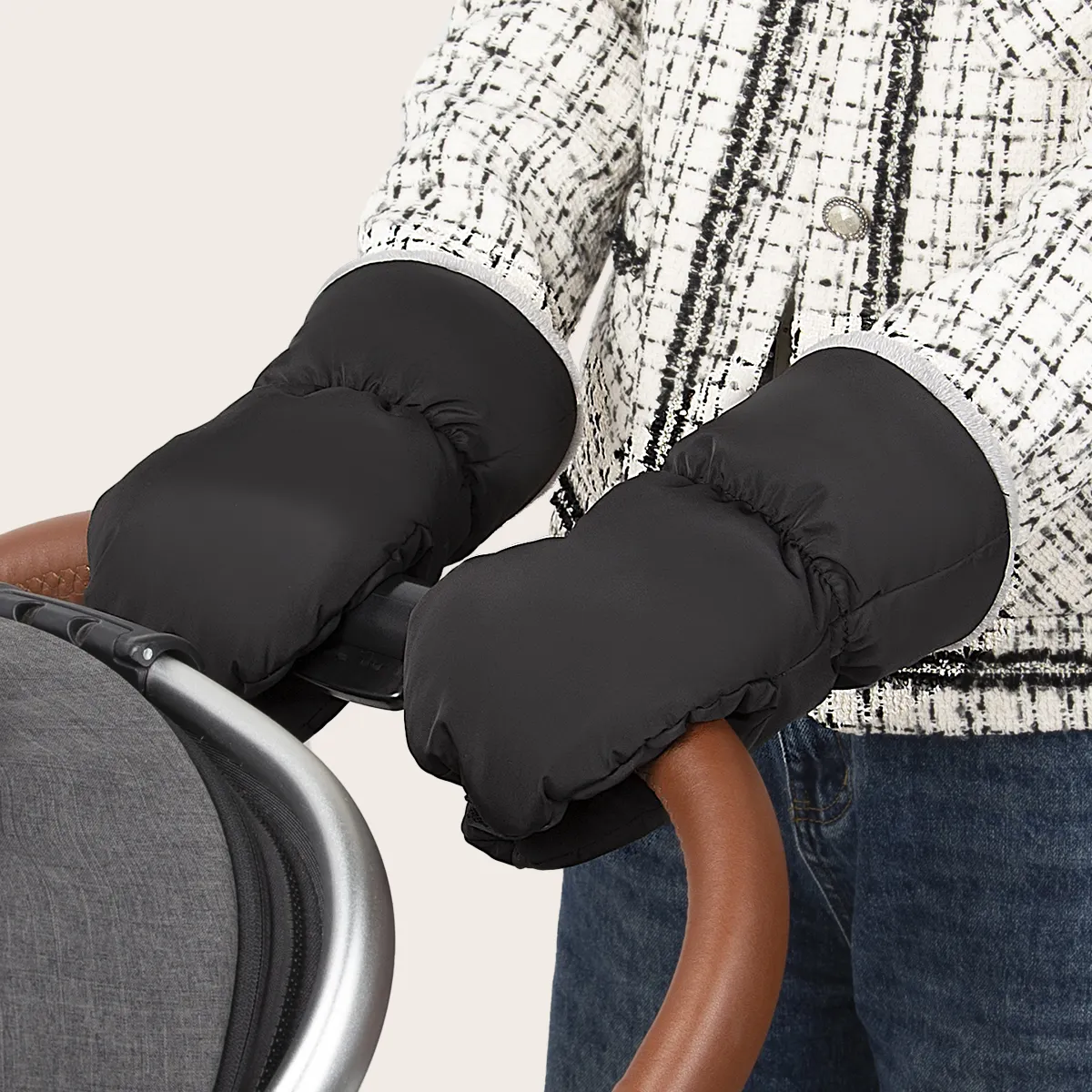 Winter Warm Stroller Gloves Newborn Baby Pushchair Windproof Gloves Waterproof Pram Accessories