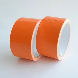 Op Maat Gedrukt Logo Hittebestendig 50 70 Mesh Oranje Pvc Eend Kleefpatroon Versterkt Ducttape Gaffer Tape Jumbo Rol