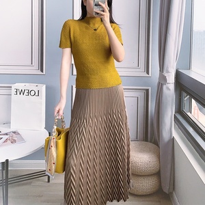 Ropa de Mujer Tallas Grandes Ropa de Mujer Verano Falda de Cintura Alta y Vuelo Amplio en Forma de <span class=keywords><strong>V</strong></span> Elegante y Dulce - Product Image 2