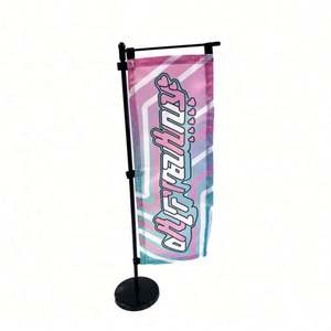 Drapeau japonais mini Nobori personnalisé avec logo imprimé, 10x30cm, 100% polyester, haute qualité, pas cher, avec support - Product Image 5