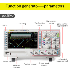 Rigol-<span class=keywords><strong>osciloscopio</strong></span> de almacenamiento Digital, <span class=keywords><strong>50</strong></span> <span class=keywords><strong>MHz</strong></span>, 4 canales, ancho de banda, 12 Mpts, memoria de 7,0 pulgadas, pantalla TFT LCD - Product Image 3