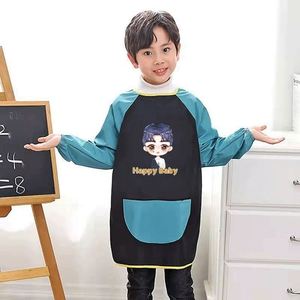 Tablier de protection imperméable à manches longues pour enfants, idéal pour les repas, la peinture artistique à la maternelle et l'utilisation en salon - Product Image 3