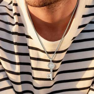 Collar de llave de medalla de San Benito católico, collares de cadena de San Benito de Color dorado de acero inoxidable, joyería religiosa, Colar para hombres - Product Image 6