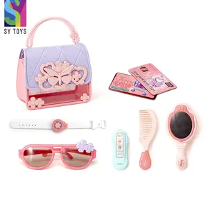 SY güzel moda kız oyuncaklar prenses Mini oyuncak el çantası güneş gözlüğü ile güzellik oyuncak oyna Pretend oyun oyna