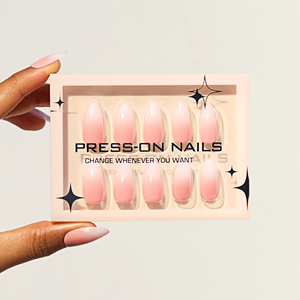 30 pièces de clous à presser en forme d'amande goyave rose dégradé blanc laiteux, ongles artificiels en acrylique épais et <span class=keywords><strong>simple</strong></span> - Product Image 4