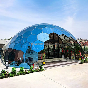 Rumah Prefabrikasi 6m 8m 12m 18m Rumah Kubah Kayu Kaca Geodesik Terhubung untuk Penginapan Glamping, Restoran, dan Hunian Hotel - Product Image 1