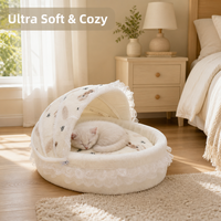 Lit berceau semi-fermé amovible et lavable pour chat et chien, toutes saisons, fournitures pour animaux de compagnie, expédition directe usine