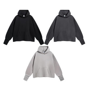 2025 Otoño Invierno Sudadera con capucha para hombre marca de moda americana Terry agujero sin dedos apilado mangas roscadas sudadera para hombre - Product Image 1