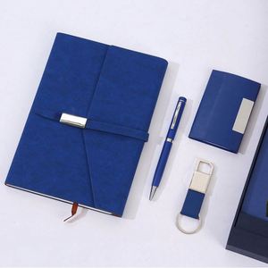 Custom PU Leather Executive Gift <b>Set</b> <b>Notebook</b> Card Holder Keychain Digital Printing-Perfect Corporate Teacher Appreciation Gifts - Product Image 3