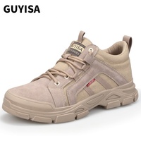 Sepatu Keselamatan Kerja GUYISA Anti Panas Berbahan Suede untuk Bengkel dan Tukang Las dengan Pelindung Baja di Ujungnya