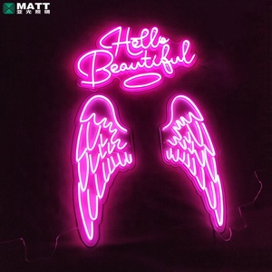 Matt Dropshipping personnalisé bonjour belles ailes d'ange enseigne au néon Led acrylique néon lumière pour fête mur <span class=keywords><strong>boutique</strong></span> chambre décor - Product Image 6