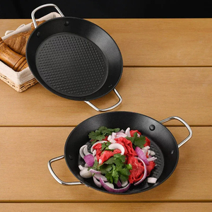 Commercial Kitchen Cookware Eco-Friendly Stainless Steel Rose Gold <strong>Paella</strong> <strong>Pan</strong> with Two Handles for Seafood <strong>Cooking</strong> - Product Image 6