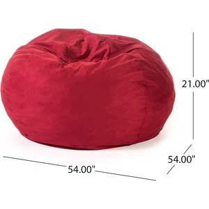 Chaise de pouf en mousse déchiquetée à haute densité DB de 5 pieds pour enfants adultes canapé confortable en pouf avec housse amovible en microsuède - Product Image 5