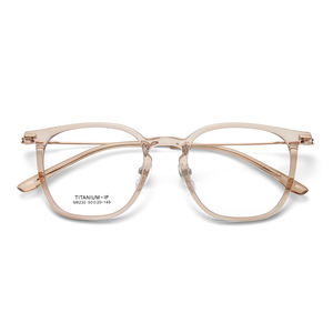 Monture de lunettes rectangulaire de style coréen M8230 50-20-145 en titane IP léger, monture complète unisexe avec verres en résine - Product Image 1