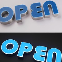 Enseigne publicitaire extérieure personnalisée pour devanture de magasin, lettres en acrylique, logo de magasin, combinaison d'images et de textes, acier inoxydable, LED commerciale IP65