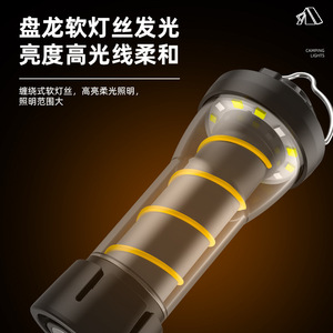 Lampe de camping LED d'urgence pour tente avec crochet de chargement USB, ensemble en boîte noire, batterie 2200 mAh, durée de vie de 25 000 heures - Product Image 3