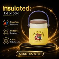 Boîte à lunch isotherme Hong Ling en acier inoxydable à double paroi 360ml/480ml avec cuillère pliable