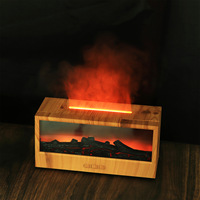 Nouveau diffuseur d'arômes et humidificateur d'ambiance à flamme télécommandée 5V, type cheminée, en acrylique, 150 ml, effet brume, pour l'exportation