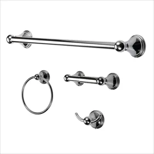 Modern Metal 4-Piece Bathroom Hardware Set Bath Hardware Wall Mounted Bathroom Accessories Set