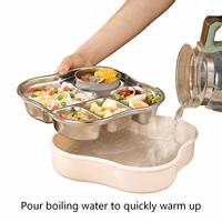 Boîte à bento étanche en acier inoxydable 316 pour étudiants et employés de bureau, plateau de préparation de repas divisé