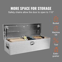 Boîte à outils robuste en aluminium pour benne de camion, coffre de rangement en tôle diamantée avec poignée latérale et clés de verrouillage pour pick-up, remorque, Ute