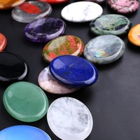 Großhandel hand gefertigte gemischte Sorgen Stein Kristall Oval Daumen Edelstein 45*35*8mm Quarz Halbe del stein Handwerk