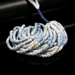 Perles en opale bleue péruvienne, forme de pneu Heishi, 6 mm, 7 mm, perles en pierres précieuses naturelles pour la fabrication de bijoux, brins de 16 pouces, prix de gros - Product Image 1