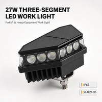 Feux de travail LED tout-terrain 27W, projecteur 3 sections, 10-80V DC, IP67, pour 4x4, VTT, UTV, SUV, camion, pick-up, toit, 12V 24V 48V 60V 80V