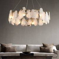 Lustre en verre doré de luxe moderne, luminaire suspendu décoratif à LED pour villa, salon, salle à manger