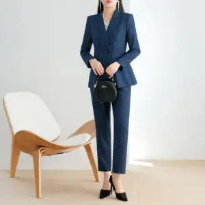 Diseño clásico <span class=keywords><strong>de</strong></span> color negro elegante <span class=keywords><strong>de</strong></span> doble botonadura Formal Casual Office Jacket Ladies Blazers <span class=keywords><strong>para</strong></span> <span class=keywords><strong>mujer</strong></span> - Product Image 1