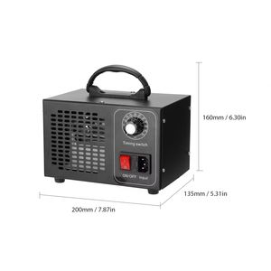 เครื่องโอโซนแบบพกพา 60 กรัม/ชม. 220V/110V เครื่องกรองอากาศในบ้านและรถยนต์ พร้อมสวิตช์ตั้งเวลา กำจัดฟอร์มาลดีไฮด์ด้วยไฟฟ้า - Product Image 2
