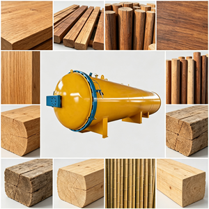 <span class=keywords><strong>Autoclave</strong></span> horizontal pour <span class=keywords><strong>bois</strong></span> avec chariot pour un chargement et un déchargement faciles du <span class=keywords><strong>bois</strong></span> - Product Image 1