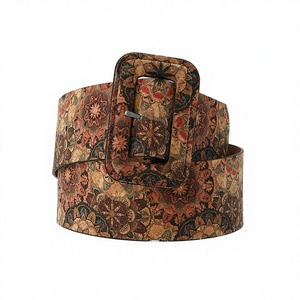 Ethnic Style Wide PU Leather Ladies Corset <b>Belt</b> with Alloy Pin Buckle Cartoon Pattern 5.5CM Width Durable Waistband - Product Image 3