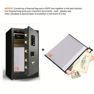 CUSTOM Premium Leather Storage <b>Bag</b> for <b>Documents</b> Money Non-Itchy Fireproof Secure Zipper Durable Fiberglass Coating Filing - Product Image 6