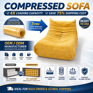 MagiSofa LS-1007 Sofá Modular de Lujo Moderno Tipo Caterpillar, Sofá Comprimido en Rollo al Vacío con Tela Chenille - Product Image 2