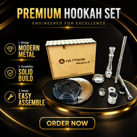 Nouvelle Grande Chicha en Acier Inoxydable avec Boîte en Bois, Chicha Russe Populaire avec Coffret Cadeau Narguiles Moaeab2 HA RPAHN