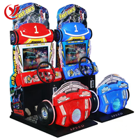 Simulateur de voiture de course d'arcade pour enfants de 22 pouces Machine de jeu à pièces en métal et en matière plastique pour le divertissement et l'amusement