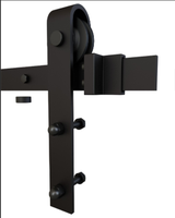 Kit de quincaillerie pour porte coulissante de grange en forme de J, noir, robuste, 2 m