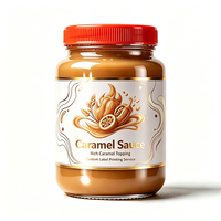 Étiquettes de bouteilles de sauce caramel Haoxuan, autocollants imprimés en feuille d'or PET transparente, imperméables, pour l'emballage alimentaire