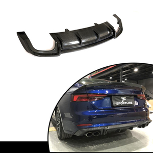 Per Audi <span class=keywords><strong>A5</strong></span> Sline S5 2-Door 4-Door <span class=keywords><strong>2017</strong></span> - 2019 paraurti posteriore Lip diffusore auto Spoiler splitter in fibra di carbonio - Product Image 1