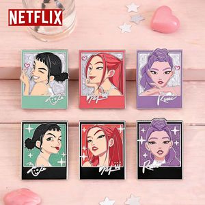 เข็มกลัดติดเสื้อ Kpop Demon Hunters Netflix ทำจากโลหะผสมสังกะสี ลายตัวละคร กล่องสุ่ม ของสะสม ตราสัญลักษณ์ลึกลับ สำหรับแฟนคลับ - Product Image 1