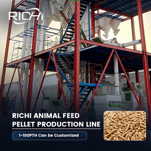 RICHIアルファルファペレット製造機供給ライン - 多機能牛用商業動物飼料ペレタイザーライン - Product Image 1