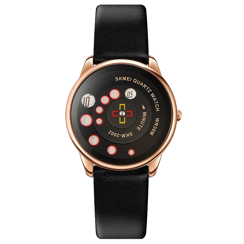 Skmei 2002 Leder armband Damen uhr Quarz Herren uhr Preis schwarz Unisex Chronograph Quarz Armbanduhr