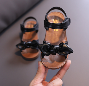 Sandalias de Niña Modernas Antideslizantes con Suela Plana y Suave, Cómodas para el Verano, Decoradas con Lazo, Punta Abierta, Fáciles de Poner - Product Image 2