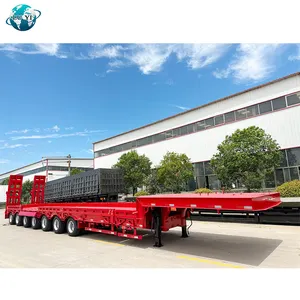 路艺7轴60吨拖车出售装载机低床卡车半挂车