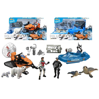 Figurine articulée humaine, modèle ours polaire, jouets de sauvetage animalier avec bateau et avion