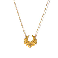 Personalidad nicho girasol serie conjunto Collar venta al por mayor 18K oro titanio acero Collar corto explosión clavícula cadena femenina