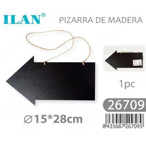 Tableau noir en bois Ilan 15x28cm avec corde pour accrocher - Product Image 1