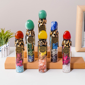Bouteille à vœux en cristal des 12 constellations, copeaux de cristal naturels, bouteille en verre du zodiaque avec couvercle en gemme, décoration d'intérieur, cadeau - Product Image 5