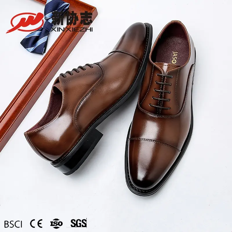 Xinxiezhi New Arrivals Luxury Formal Dress Shoes For Men Office High Quality Brown Business Men Leather Dress Shoes